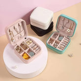 Portable Jewelry Storage Box | Leather Organizer | Travel Case | Multipurpose Gift Box for Jewellery & Hair Accessories (Random Colour)